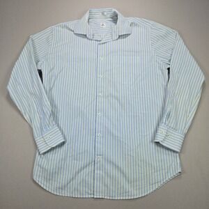 Peter Millar Mens Large Striped Button Down Shirt 100% Cotton Long Sleeve Casual